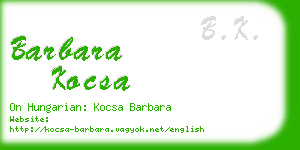 barbara kocsa business card